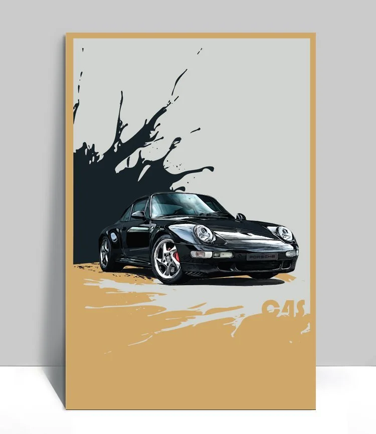 The Air Factor-ALUMINUM POSTERS Black Porsche 993 c4s Coupé